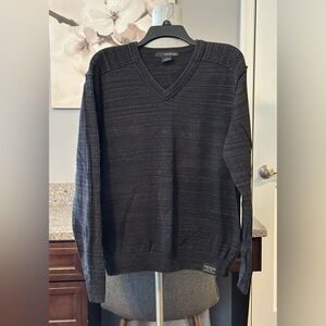 Mens Calvin Klein Long Sleeve Merle charcoal gray Sweater Size Large